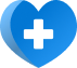 Blue heart with a transparent cross in the middle